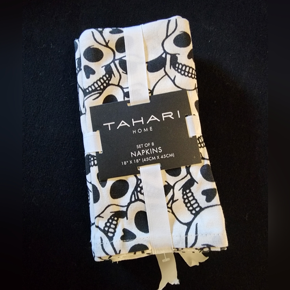 Skulls and Stripes Halloween Cloth Napkins